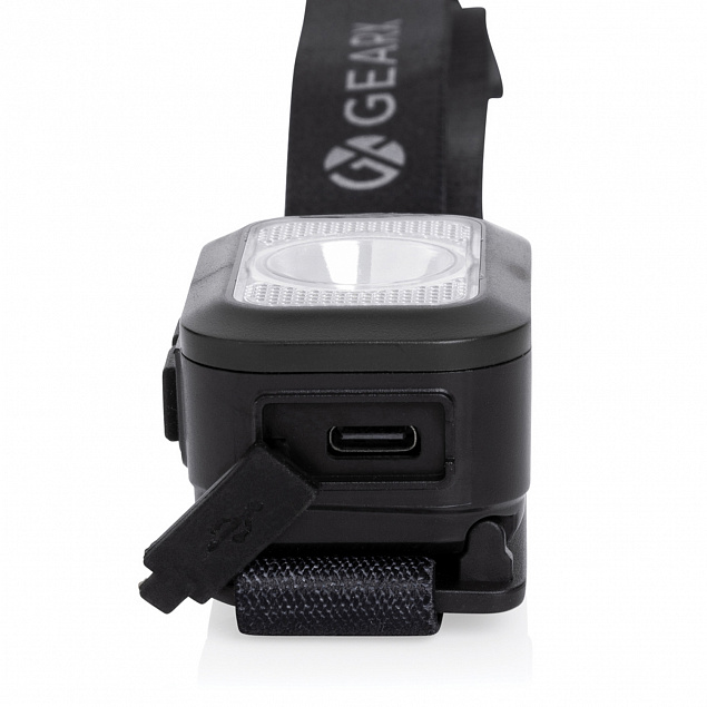 Налобный фонарь Gear X из переработанного пластика RCS, IPx4, COB и LED с логотипом в Волгограде заказать по выгодной цене в кибермаркете AvroraStore