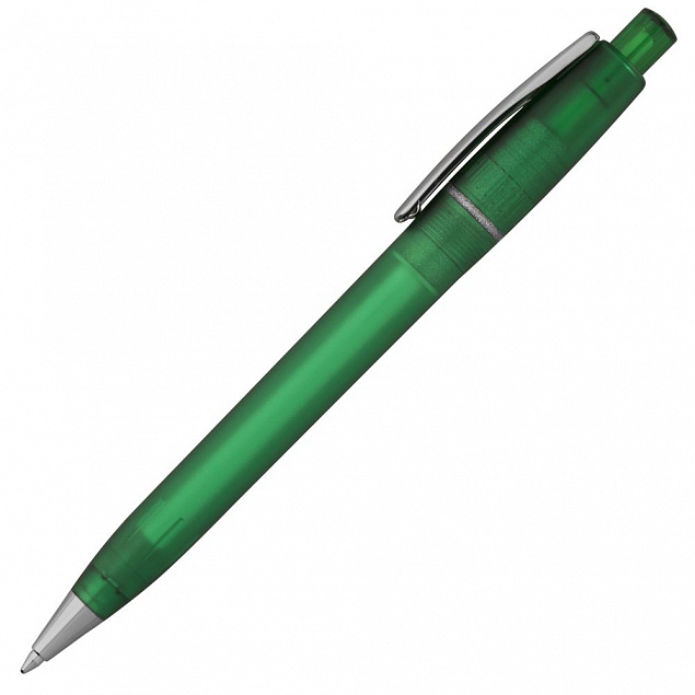 Ручка шариковая Semyr Frost, зеленая с логотипом в Волгограде заказать по выгодной цене в кибермаркете AvroraStore