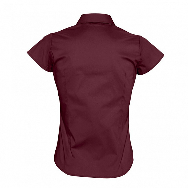 Рубашка женская с коротким рукавом Excess, бордовая с логотипом в Волгограде заказать по выгодной цене в кибермаркете AvroraStore