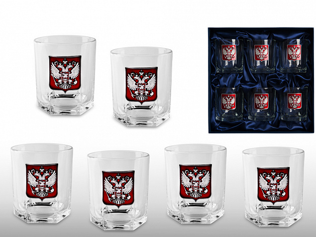 Набор стаканов для виски "Российский стиль" с логотипом в Волгограде заказать по выгодной цене в кибермаркете AvroraStore