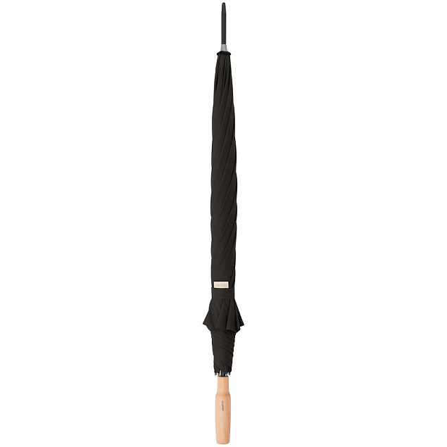 Зонт-трость Nature Stick AC, черный с логотипом в Волгограде заказать по выгодной цене в кибермаркете AvroraStore