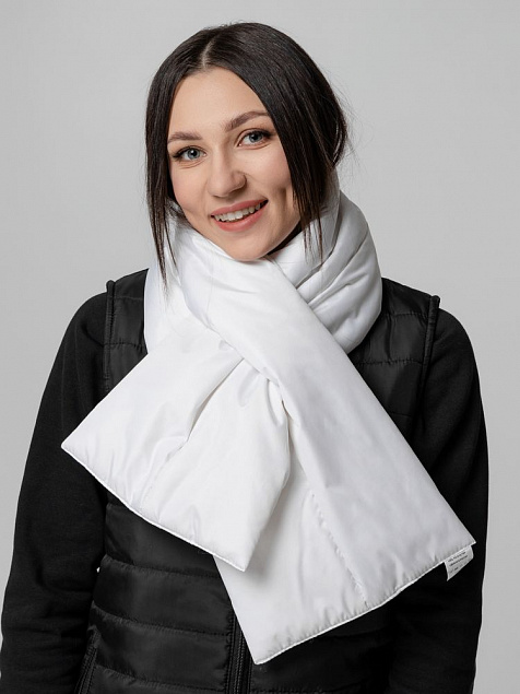 Шарф Shelter, белый с логотипом в Волгограде заказать по выгодной цене в кибермаркете AvroraStore