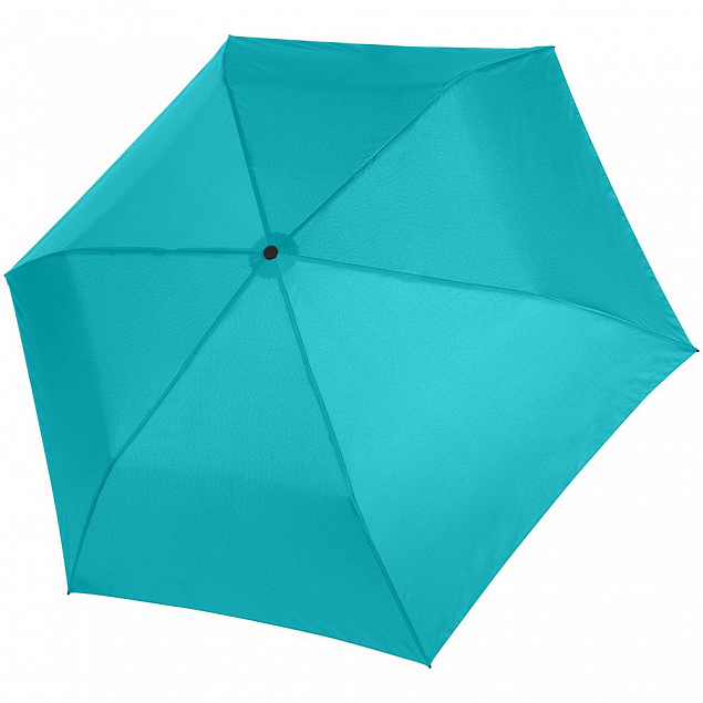 Зонт складной Zero 99, голубой с логотипом в Волгограде заказать по выгодной цене в кибермаркете AvroraStore