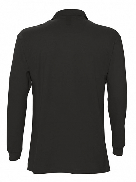Рубашка поло мужская с длинным рукавом STAR 170, черная с логотипом в Волгограде заказать по выгодной цене в кибермаркете AvroraStore