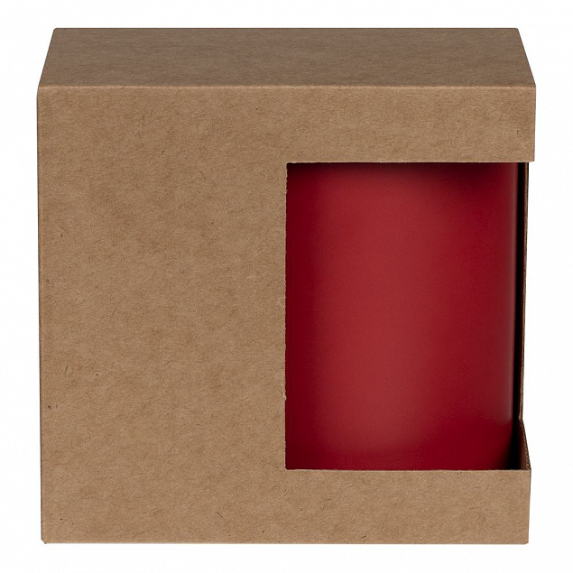 Коробка для кружки с окном Cupcase, крафт с логотипом в Волгограде заказать по выгодной цене в кибермаркете AvroraStore