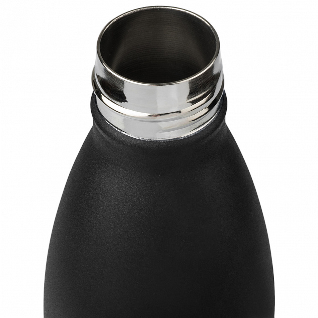 Термобутылка вакуумная герметичная, Fresco, 500 ml, черная с логотипом в Волгограде заказать по выгодной цене в кибермаркете AvroraStore