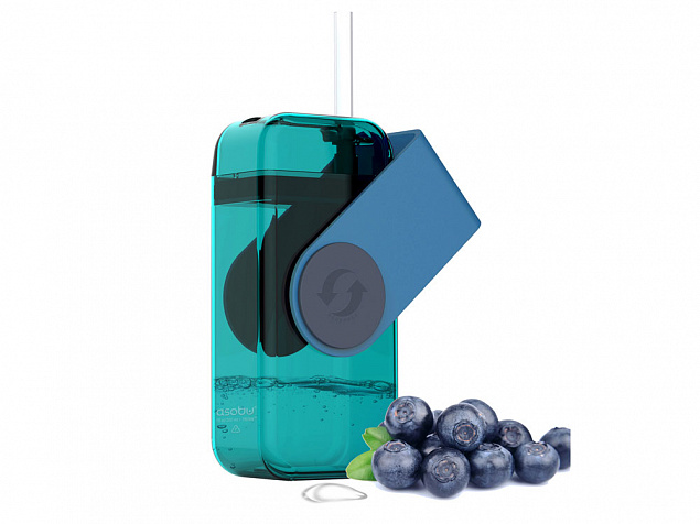 Бутылка для воды JUICY DRINK BOX, голубой с логотипом в Волгограде заказать по выгодной цене в кибермаркете AvroraStore