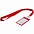 Карман для бейджа с лентой Staff, красный с логотипом в Волгограде заказать по выгодной цене в кибермаркете AvroraStore
