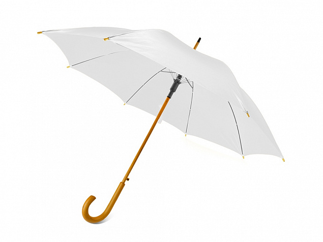 Зонт-трость Радуга, белый с логотипом в Волгограде заказать по выгодной цене в кибермаркете AvroraStore