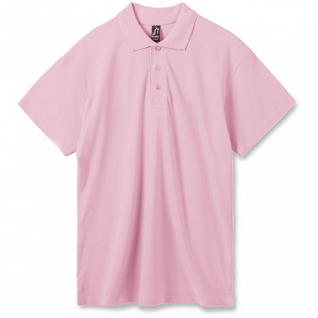 Рубашка поло мужская SUMMER 170, розовая с логотипом в Волгограде заказать по выгодной цене в кибермаркете AvroraStore