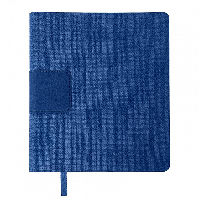 Бизнес-блокнот "Tweedi", 150х180 мм, синий, кремовая бумага, гибкая обложка, в линейку с логотипом в Волгограде заказать по выгодной цене в кибермаркете AvroraStore