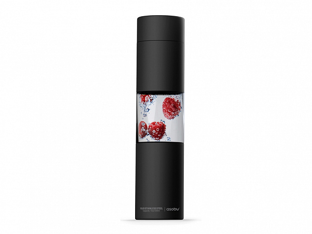 Бутылка для воды FLAVOUR U SEE, 460 мл, черный с логотипом в Волгограде заказать по выгодной цене в кибермаркете AvroraStore