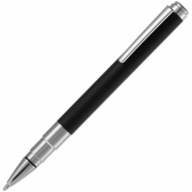 Ручка шариковая Kugel Chrome, черная с логотипом в Волгограде заказать по выгодной цене в кибермаркете AvroraStore
