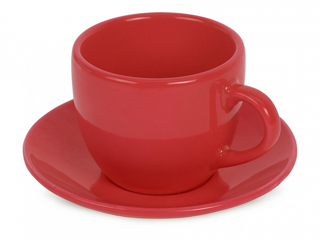 Чайная пара Melissa керамическая, красный (Р) с логотипом в Волгограде заказать по выгодной цене в кибермаркете AvroraStore