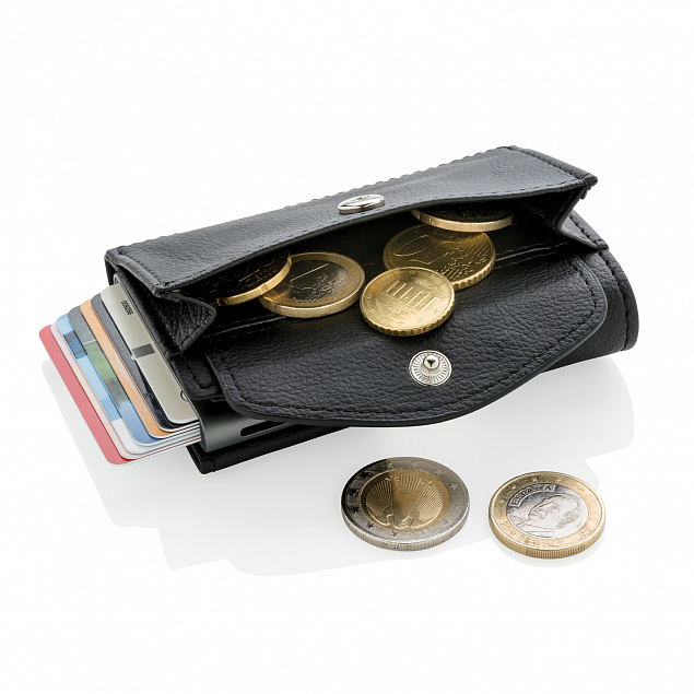 Кошелек с отделением для монет и держателем для карт C-Secure RFID, черный с логотипом в Волгограде заказать по выгодной цене в кибермаркете AvroraStore