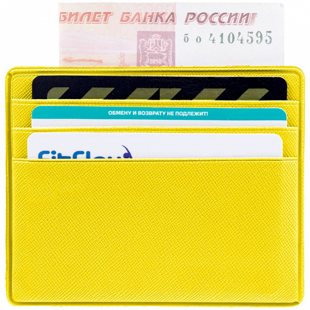 Чехол для карточек Devon, желтый с логотипом в Волгограде заказать по выгодной цене в кибермаркете AvroraStore