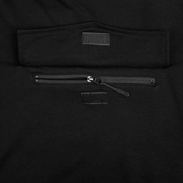 Худи унисекс с карманом на груди Chest Pocket, черное с логотипом в Волгограде заказать по выгодной цене в кибермаркете AvroraStore