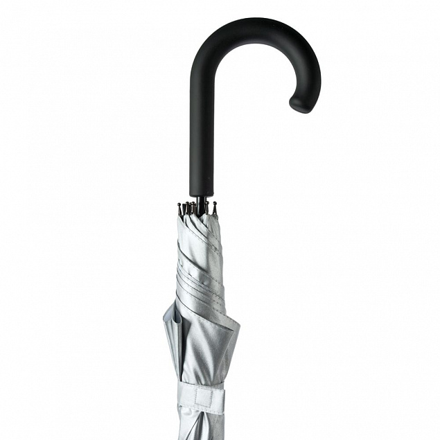 Зонт-трость Unit Wind, серебристый с логотипом в Волгограде заказать по выгодной цене в кибермаркете AvroraStore