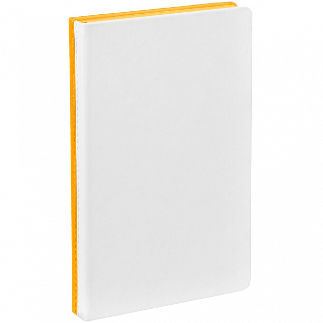 Ежедневник Duplex, недатированный, белый с желтым с логотипом в Волгограде заказать по выгодной цене в кибермаркете AvroraStore