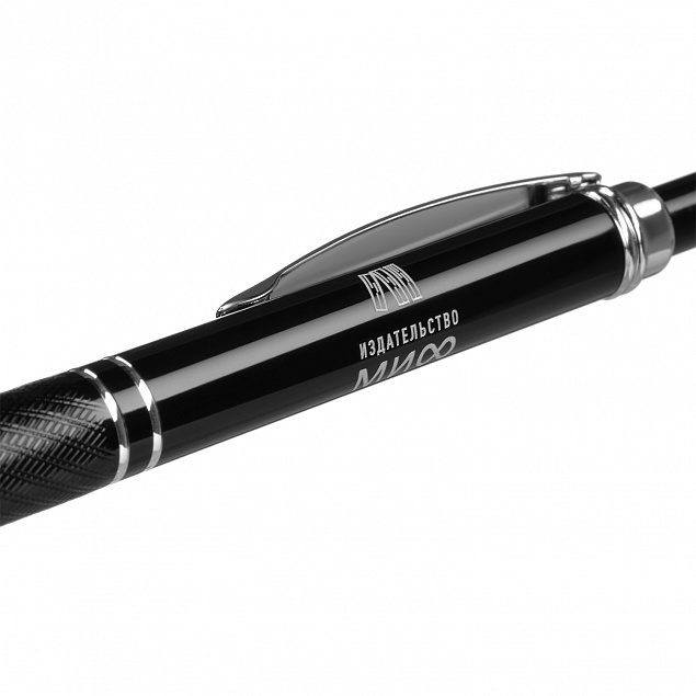 Шариковая ручка Crocus, черная с логотипом в Волгограде заказать по выгодной цене в кибермаркете AvroraStore