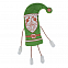 Новогодний колпачок Забавный Дед мороз текстиль(зеленый)(упаковка для конфет) с логотипом в Волгограде заказать по выгодной цене в кибермаркете AvroraStore