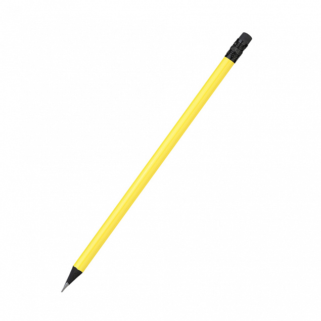 Карандаш Negro с цветным корпусом - Желтый KK с логотипом в Волгограде заказать по выгодной цене в кибермаркете AvroraStore