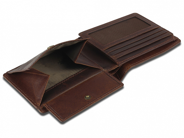 Бумажник Mano Don Leon, натуральная кожа в коричневом цвете, 12 х 9,5 см с логотипом в Волгограде заказать по выгодной цене в кибермаркете AvroraStore