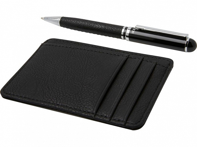 Encore Подарочный набор из шариковой ручки и бумажника, черный с логотипом в Волгограде заказать по выгодной цене в кибермаркете AvroraStore