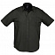Рубашка мужская с коротким рукавом BRISBANE, черная с логотипом в Волгограде заказать по выгодной цене в кибермаркете AvroraStore