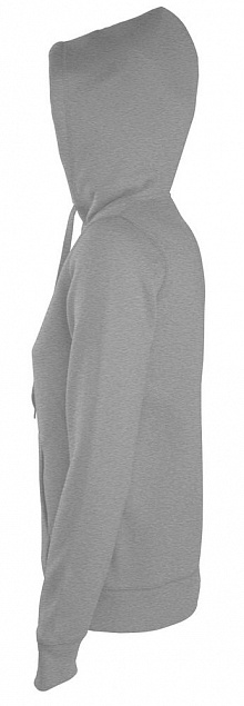 Толстовка женская на молнии с капюшоном Seven Women 290, серый меланж с логотипом в Волгограде заказать по выгодной цене в кибермаркете AvroraStore
