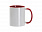 Кружка для сублимации, 330 мл, d=82 мм, стандарт А, белая, красная внутри, красная ручка с логотипом в Волгограде заказать по выгодной цене в кибермаркете AvroraStore