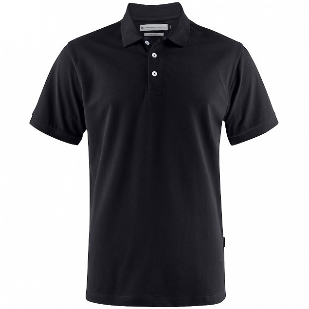 Рубашка поло мужская Sunset, черная с логотипом в Волгограде заказать по выгодной цене в кибермаркете AvroraStore