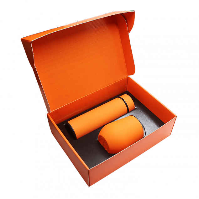 Набор Hot Box C (софт-тач) B, оранжевый с логотипом в Волгограде заказать по выгодной цене в кибермаркете AvroraStore