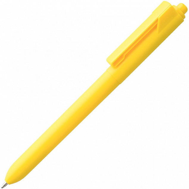 Ручка шариковая Hint, желтая с логотипом в Волгограде заказать по выгодной цене в кибермаркете AvroraStore