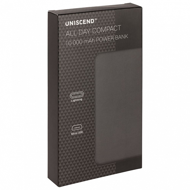 Внешний аккумулятор Uniscend All Day Compact 10 000 мAч, белый с логотипом в Волгограде заказать по выгодной цене в кибермаркете AvroraStore