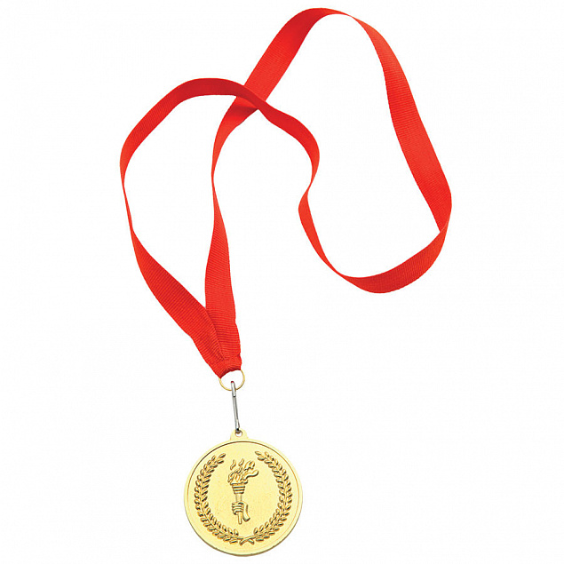 Медаль наградная на ленте  "Золото" с логотипом в Волгограде заказать по выгодной цене в кибермаркете AvroraStore