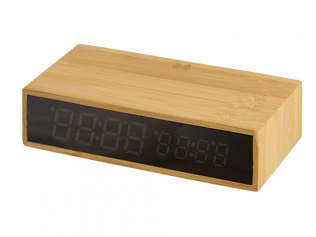 Часы настольные с беспроводной зарядкой «Index», 10 Вт с логотипом в Волгограде заказать по выгодной цене в кибермаркете AvroraStore