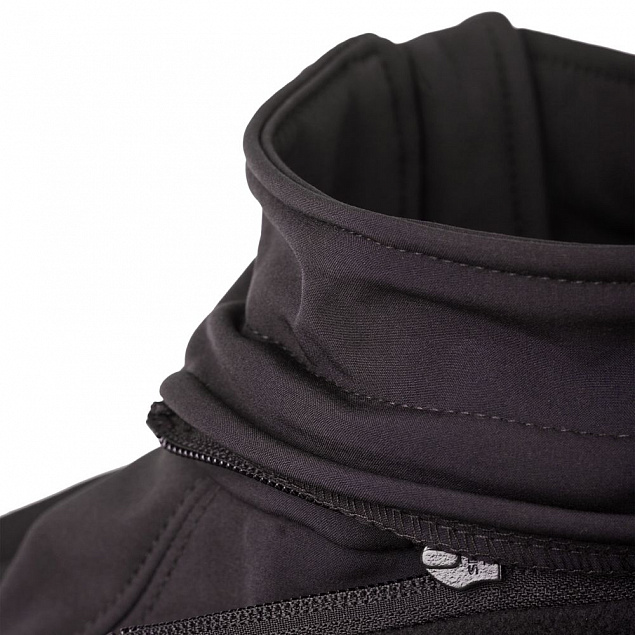 Куртка женская Hooded Softshell черная с логотипом в Волгограде заказать по выгодной цене в кибермаркете AvroraStore