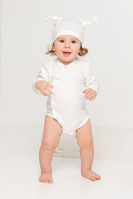 Боди детское Baby Prime, молочно-белое с логотипом в Волгограде заказать по выгодной цене в кибермаркете AvroraStore