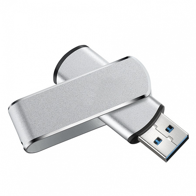 USB flash-карта SWING METAL, 64Гб, алюминий, USB 3.0 с логотипом в Волгограде заказать по выгодной цене в кибермаркете AvroraStore