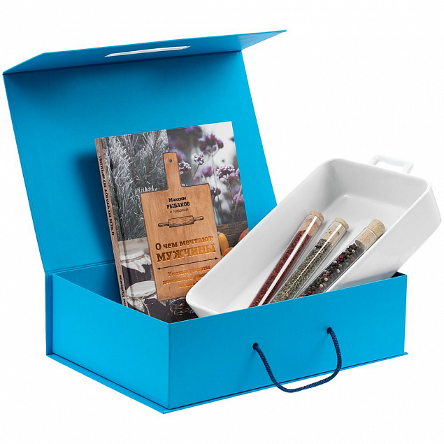 Коробка Case, подарочная, голубая с логотипом в Волгограде заказать по выгодной цене в кибермаркете AvroraStore