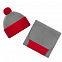 Шапка Snappy, светло-серая с красным с логотипом в Волгограде заказать по выгодной цене в кибермаркете AvroraStore