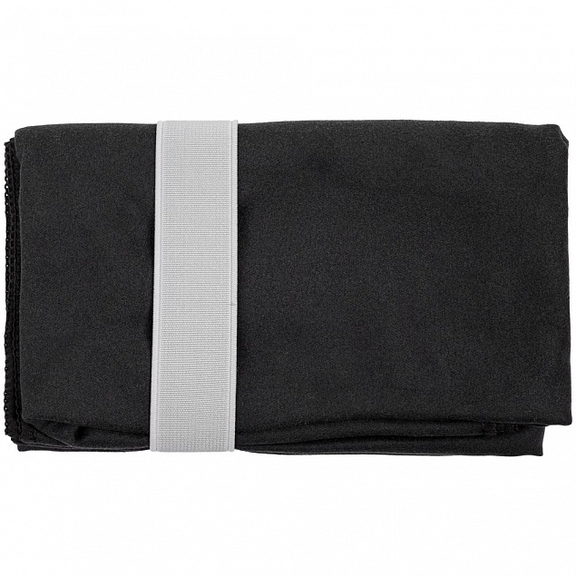 Спортивное полотенце Vigo Small, черное с логотипом в Волгограде заказать по выгодной цене в кибермаркете AvroraStore