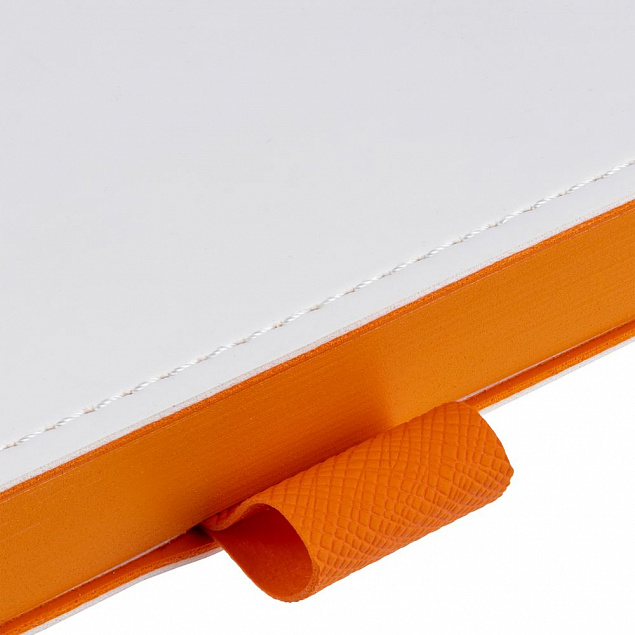 Ежедневник White Shall, недатированный, белый с оранжевым с логотипом в Волгограде заказать по выгодной цене в кибермаркете AvroraStore