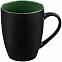 Кружка Bright Tulip, матовая, черная с зеленым с логотипом в Волгограде заказать по выгодной цене в кибермаркете AvroraStore