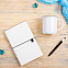 Набор подарочный FINELINE: кружка, блокнот, ручка, коробка, стружка, белый с черным с логотипом в Волгограде заказать по выгодной цене в кибермаркете AvroraStore