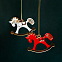 Ёлочная игрушка Лошадка (красный) с логотипом в Волгограде заказать по выгодной цене в кибермаркете AvroraStore