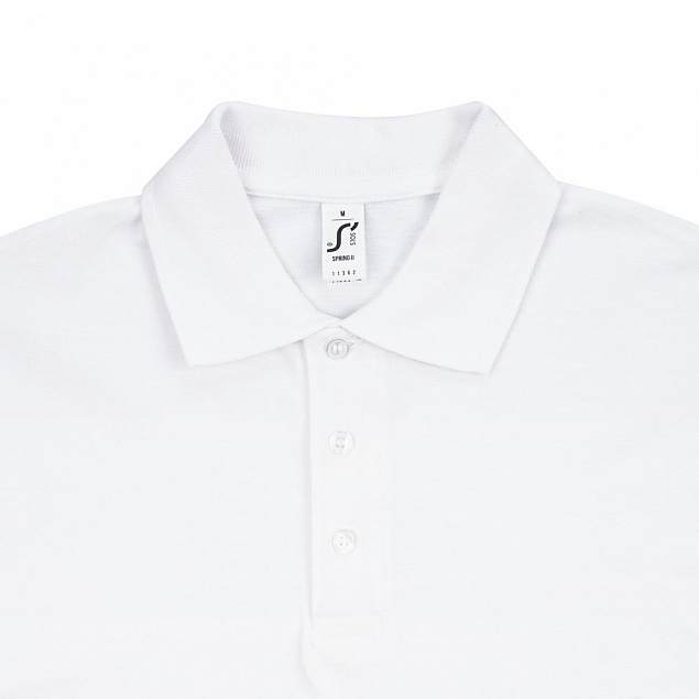 Рубашка поло мужская SPRING 210, белая с логотипом в Волгограде заказать по выгодной цене в кибермаркете AvroraStore