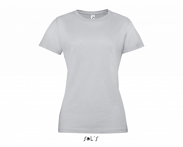 Фуфайка (футболка) REGENT женская,Чистый серый XXL с логотипом в Волгограде заказать по выгодной цене в кибермаркете AvroraStore