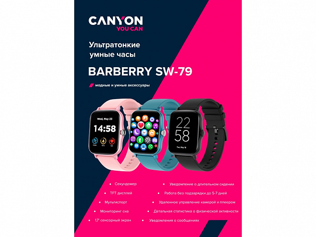 Умные часы «Barberry SW-79», IP67 с логотипом в Волгограде заказать по выгодной цене в кибермаркете AvroraStore